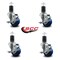 Service Caster 3'' Blue Poly Swivel 1-5/8'' Expanding Stem Caster Set with Brake, 4PK SCC-EX20S314-PPUB-BLUE-TLB-158-4 - alternate 4